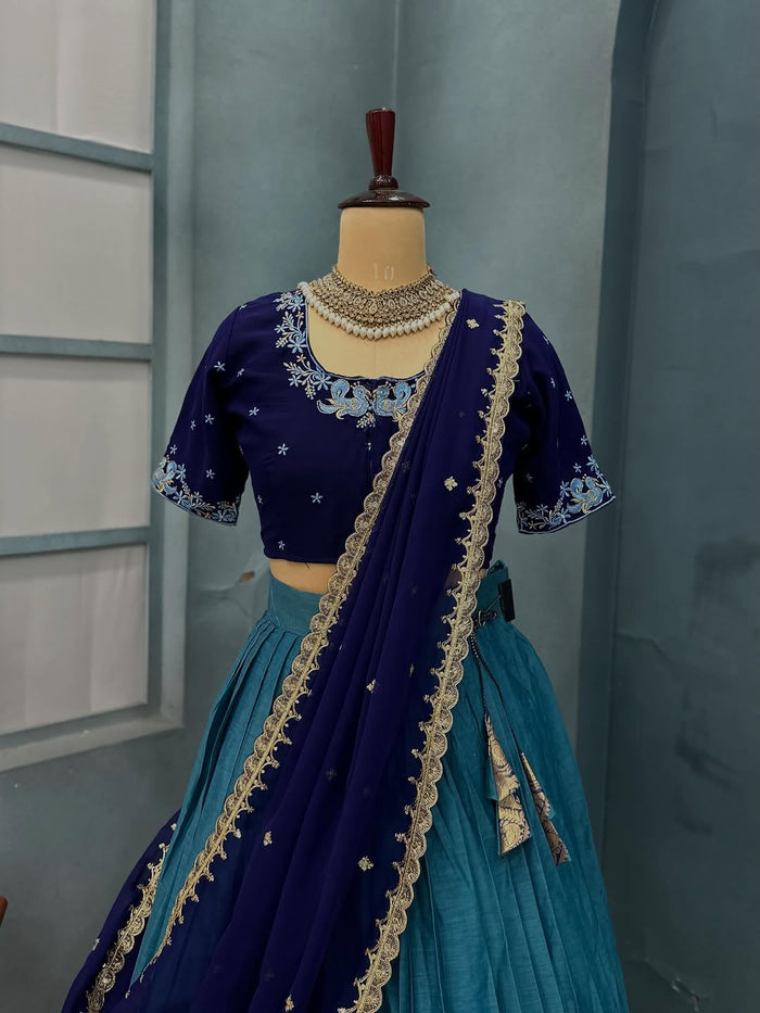 kanjiveram silk full stiched Lehenga with Full stiched