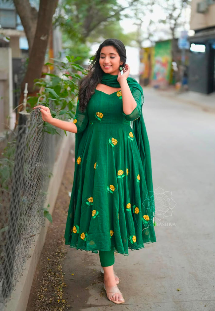 Royal Vichitra Silk Anarkali Dupatta Set