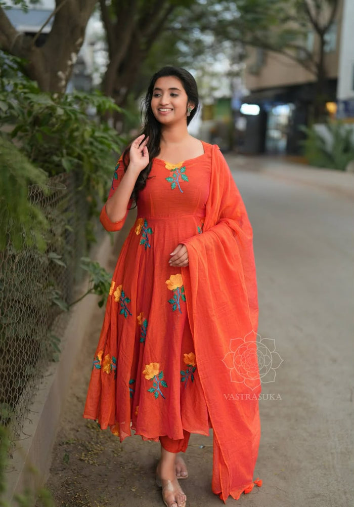 Royal Vichitra Silk Anarkali Dupatta Set