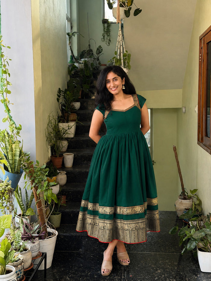 Designer Vichitr Silk Jacquard Gown