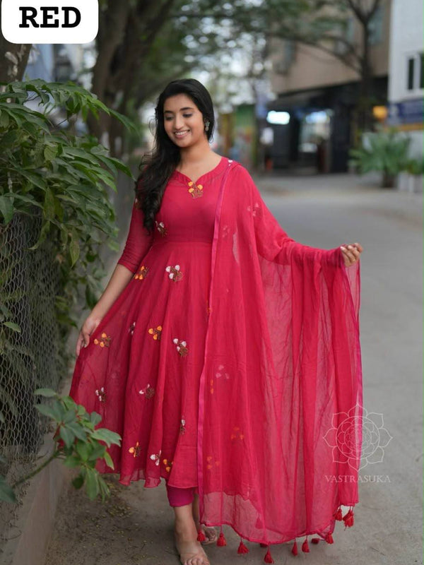 Tisha Vichitra Silk Anarkali Dupatta Set