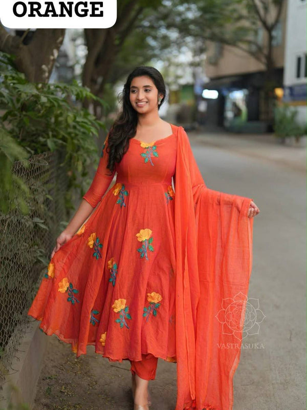 Tisha Vichitra Silk Anarkali Dupatta Set